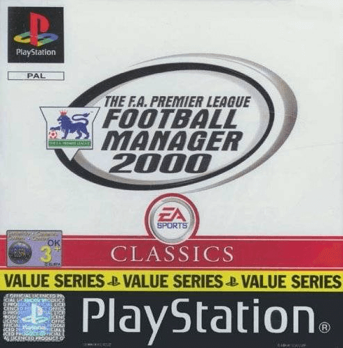 FA Premier League Football Manager 2000 box art for Playstation